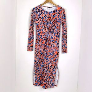 SHEIN Cheetah Animal Print Midi Bodycon